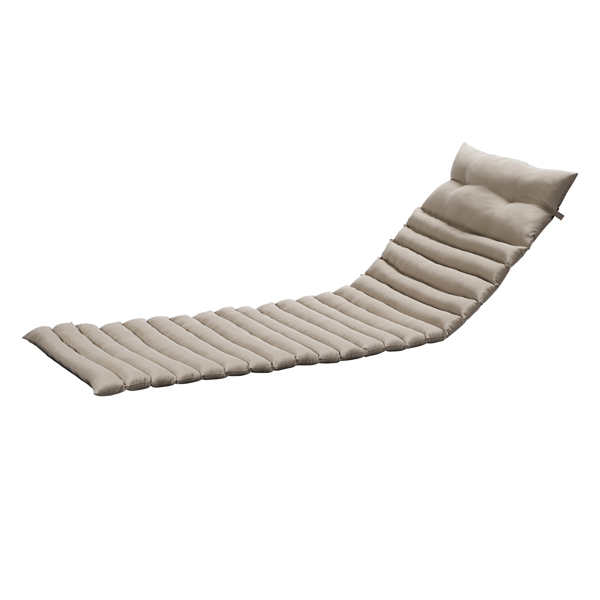 2PCS Set Outdoor Lounge Chair Cushion Replacement Patio Funiture Seat Cushion Chaise Lounge Cushion-KHAKI [Sale to Temu is Banned.Weekend can not be shipped, order with caution]