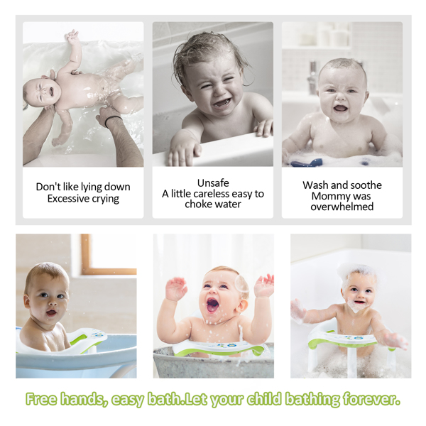 Baby Bath Seat,Baby Bath Chair, Newborn Shower Seat Bathtub Seat Cushion Children's Wrap-Around Shower Chair for 6 Months&Up (White)