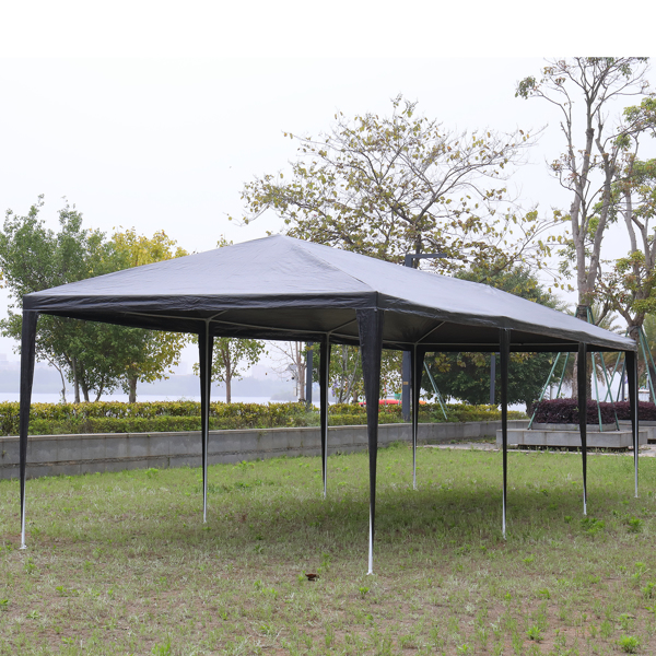 10'x30' Outdoor Party Tent with 8 Removable Sidewalls, Waterproof Canopy Patio Wedding Gazebo, Black
