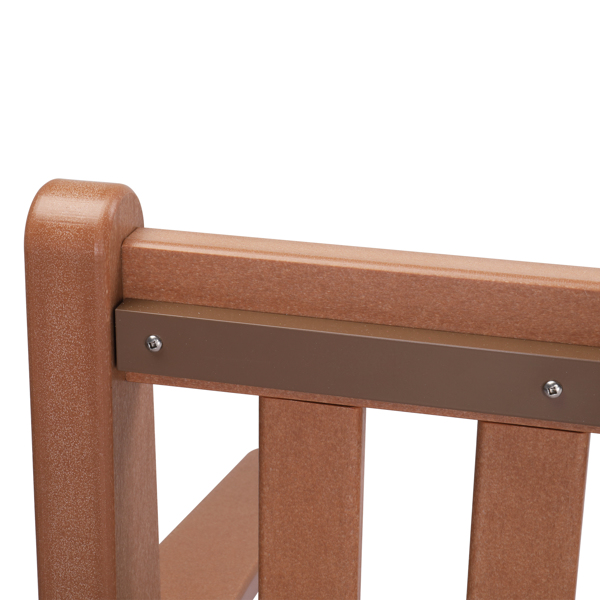 49in Vertical Backrest Teak Color HDPE Bench