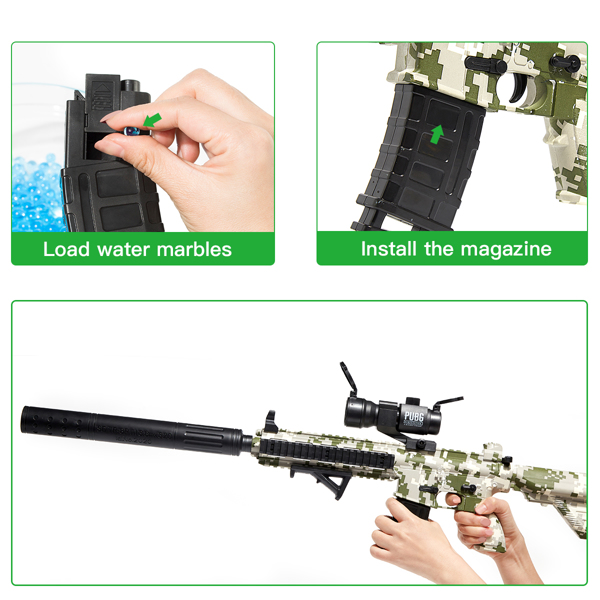 （原85075877）Splatter Ball Gun Gel Ball Blaster Toy Guns,Electric M416 with 11000 Non-Toxic,Eco-Friendly,Biodegradable Gellets,Outdoor Yard Activities Shooting Game (Green)