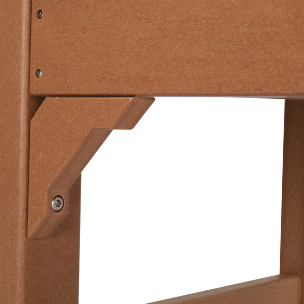 49in Vertical Backrest Teak Color HDPE Bench