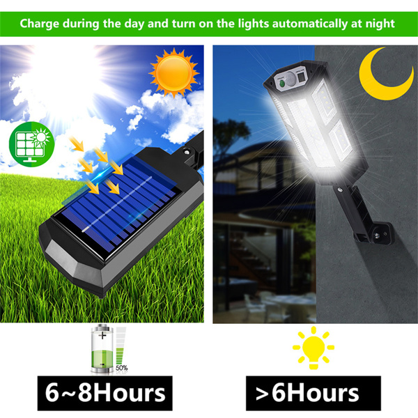 LED Solar Street Light Commercial Outdoor Dusk To Dawn Road Wall Lamp
