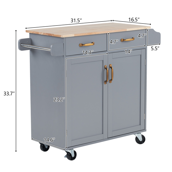 99.5*40*85.5cm Two Doors One Drawer MDF Rubber Wood Gray Spray Paint Dining Car