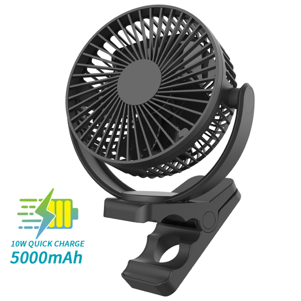 Battery Operated Clip On Fan 5000mah, Quiet And Strong Airflow Rechargeable USB Desk Fan, Clamp Personal Fan For Golf Cart, Camping, Outdoor, Home