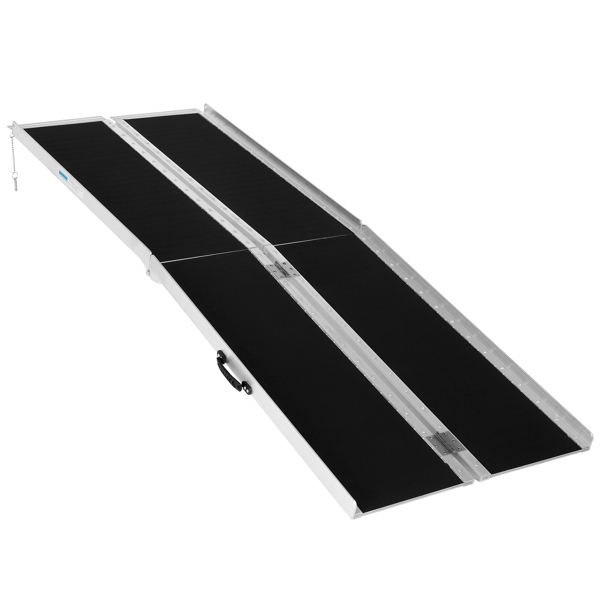 Non-Skid Traction Folding Aluminum Wheelchair Ramp Scooter Mobility Handicap Ramps for Home Steps, Suitcase with Handle, Holds Up to 600 lbs (7FT Non-Skid)