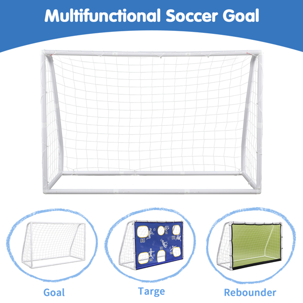 182*120*80cm PVC Pipe Three-In-One With Target Cloth Football Goal