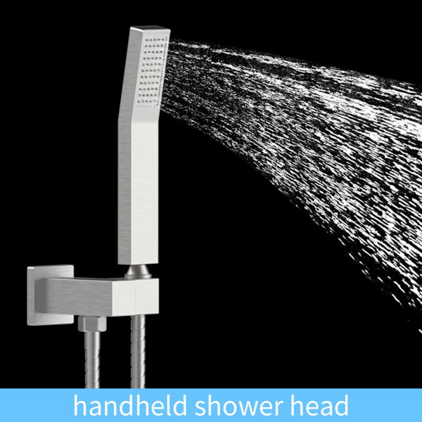 Shower System Shower Faucet Combo Set Wall Mounted with 12" Rainfall Shower Head and handheld shower faucet, Brushed Nickel Finish with Brass Valve Rough-In[Unable to ship on weekends, please place or