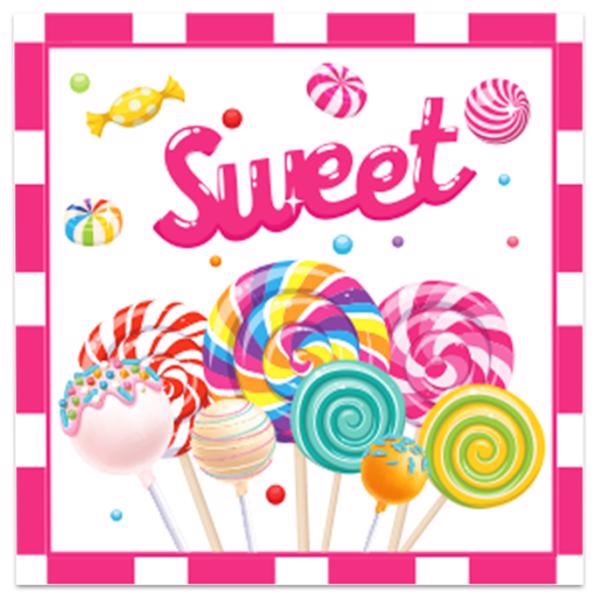 Lollipop Sweet Paper Plates Disposable Colorful Candy Party Supplies Happy Birthday Parties Festival Tableware Kit Serves 8 Guests for Kid Dinner Plates, Napkins, Cups, Knifes, Fork, Spoon 68PCS