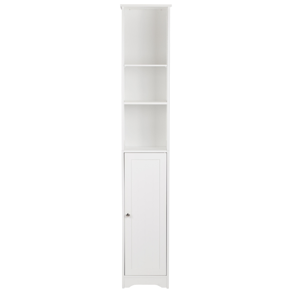 FCH One Door & Three Layers Bathroom Cabinet White