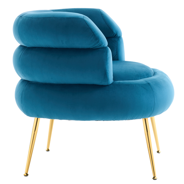 With Pedals Velvet Indoor Armchair Blue