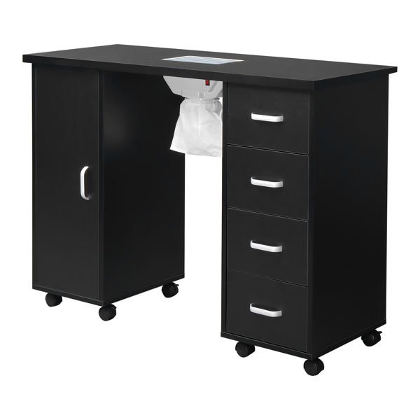  MDF Single Door 4 Drawers With Fan Black Nail Table