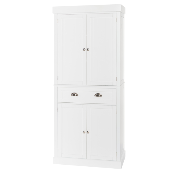 FCH Single Drawer Double Door Storage Cabinet White 