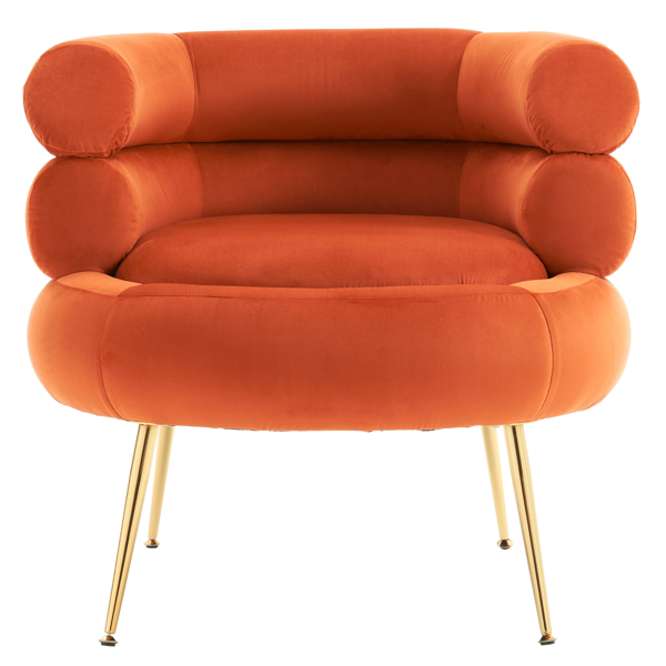 With Pedals Velvet Indoor Armchair Orange