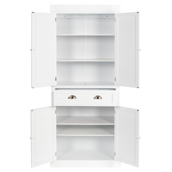 FCH Single Drawer Double Door Storage Cabinet White 