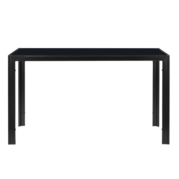 Simple Assembled Tempered Glass & Iron Dinner Table Black(Replacement code: 21491449)