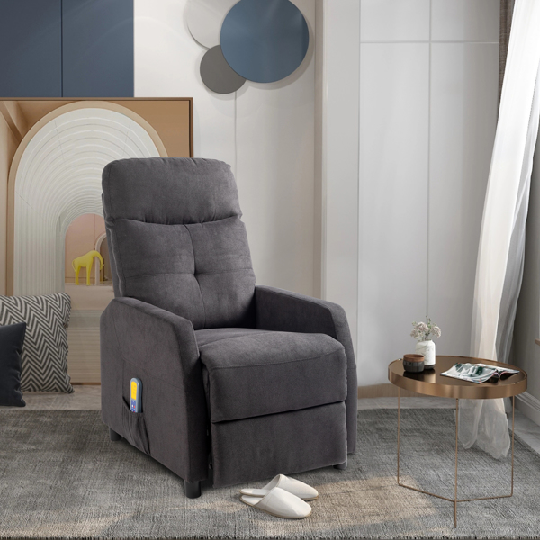 黑色 织物 带6点按摩加热功能 电动躺椅 英国-9