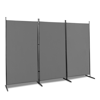 6FT  Trifold 160g Polyester Cloth Plastic Foot Carbon Steel Frame Foldable Screen Gray