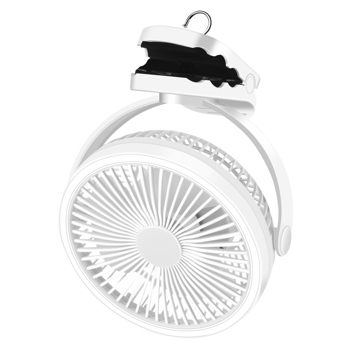 Battery Operated Clip on fan with Camping Lantern, 4 Speeds & Timer, 10000mAh Battery Operated Clip Fan for Bed, Outdoor Travel, Golf Cart - White(Shipment from FBA)