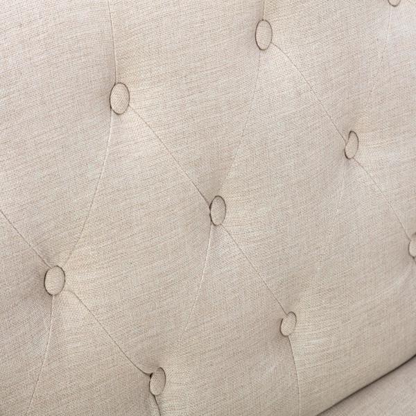 77.95 "Sponge Cushioned Sofa - Beige(Solid wood legs are detachable)