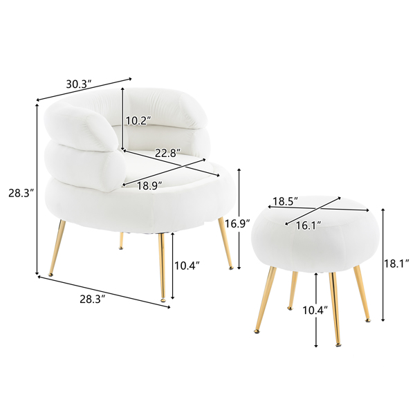 With Pedals Velvet Indoor Armchair Beige