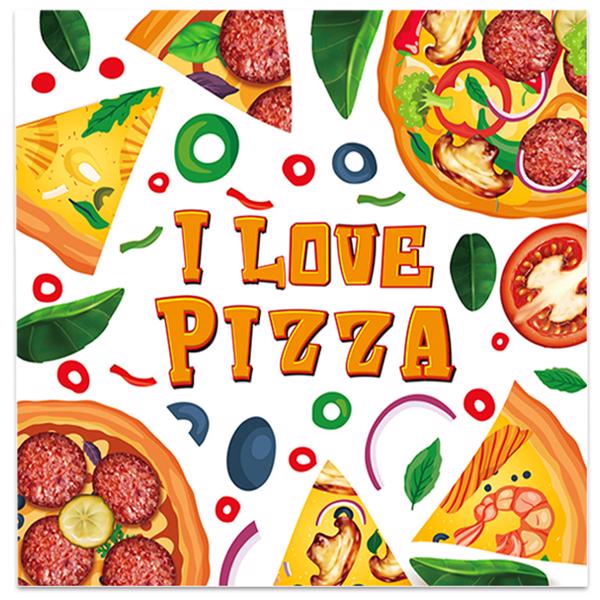 Pizza Paper Plates Color Food Party Plates and Napkins Party Supplie Birthday Disposable Tableware Set Party Dinnerware Serves 8 Guests for Plates, Napkins, Cups 68PCS