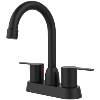 2 Handles Matt Black Faucet, Brushed Nickel Centerset RV Bathroom Faucets for 3 Hole