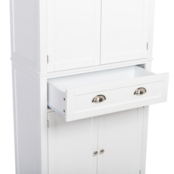 FCH Single Drawer Double Door Storage Cabinet White 