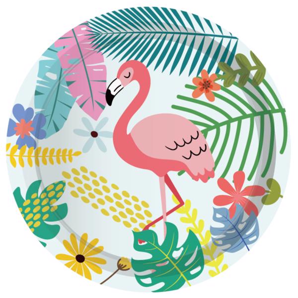 Hawaii Flamingo Paper Plates Party Supplies Toucan Tableware Birthday Party Floral Greenery Plants Theme Cutlery Set Disposable Dinnerware Dessert Plates Serves 8 Guests Napkins, Cups 68PCS