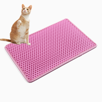Cat Litter Mat, Kitty Litter Trapping Mat, Double Layer Mats with MiLi Shape Scratching design, Urine Waterproof, Easy Clean, Scatter Control  21\\" x 14\\"  Pink (same as JYD-GT-MSD-PINK)