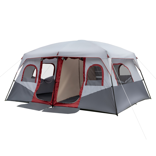 10 Person Family Cabin Tent, 2 Room Huge Tent with Storage Pockets for Camping Accessories