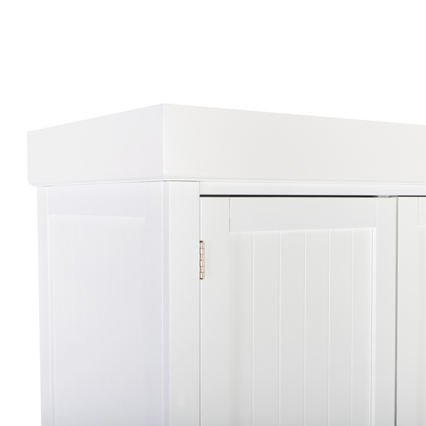 FCH Single Drawer Double Door Storage Cabinet White 