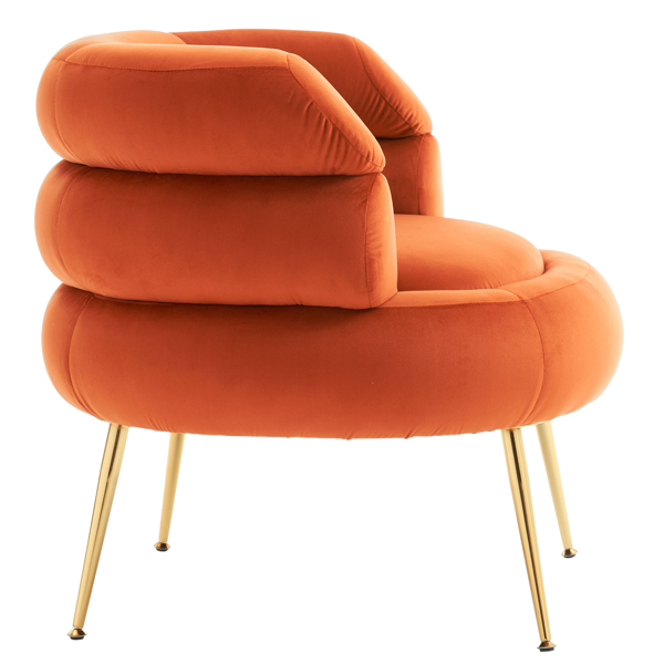 With Pedals Velvet Indoor Armchair Orange