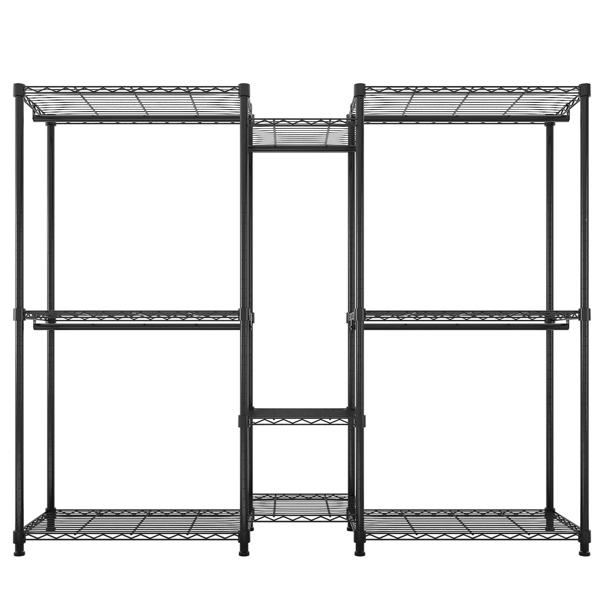 Wire Garment Rack Heavy Duty Clothes Rack，Closet Organizer Metal Garment Rack Portable Clothes Hanger Home Shelf  Fabric Drawers，Freestanding Closet Wardrobe，Black