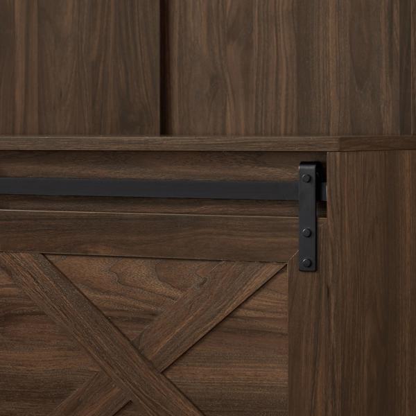 Dark brown, Column Coat Rack with Storage Shoe Cabinet
