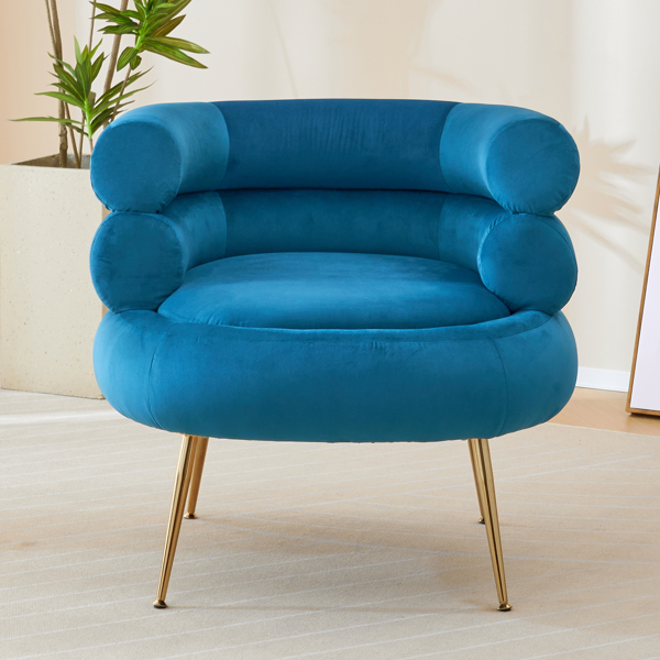 With Pedals Velvet Indoor Armchair Blue