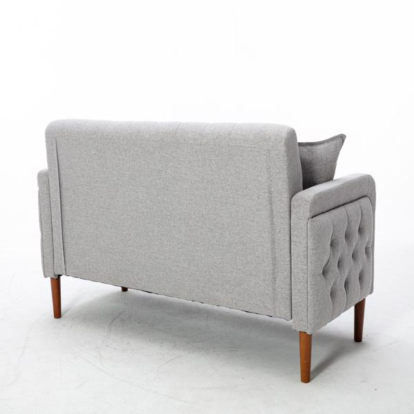 77.95 "Sponge Cushioned Sofa - Grey(Solid wood legs are detachable)