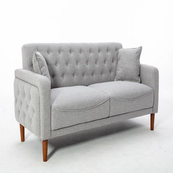 77.95 "Sponge Cushioned Sofa - Grey(Solid wood legs are detachable)