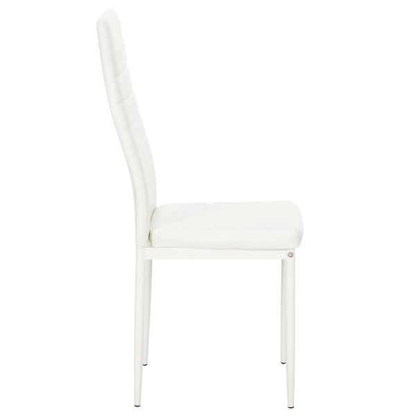 4pcs Elegant Assembled Stripping Texture High Backrest Dining Chairs White(Alternate code: 86358020)