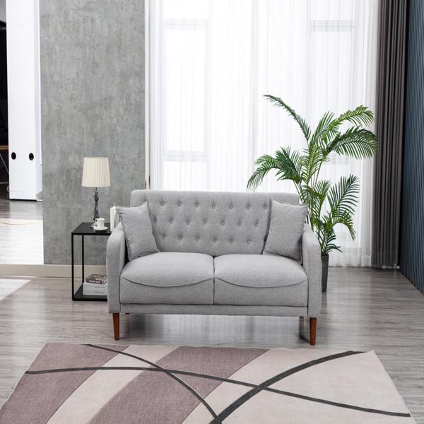 77.95 "Sponge Cushioned Sofa - Grey(Solid wood legs are detachable)