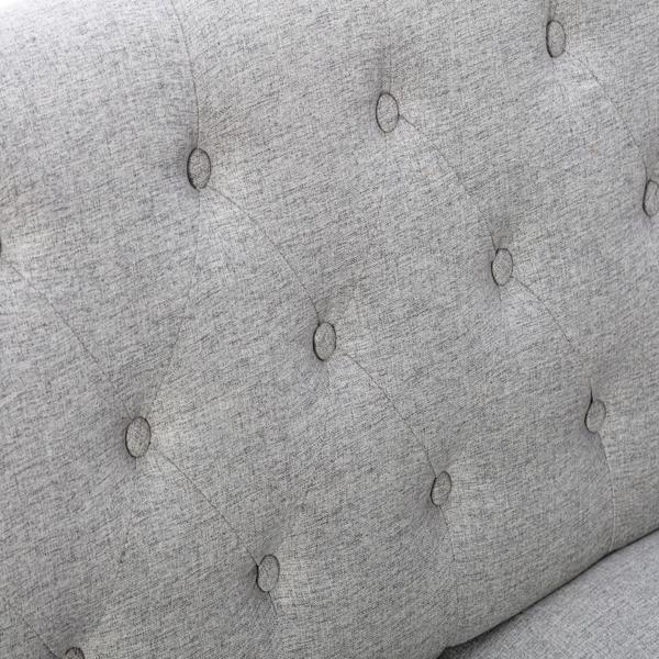 77.95 "Sponge Cushioned Sofa - Grey(Solid wood legs are detachable)