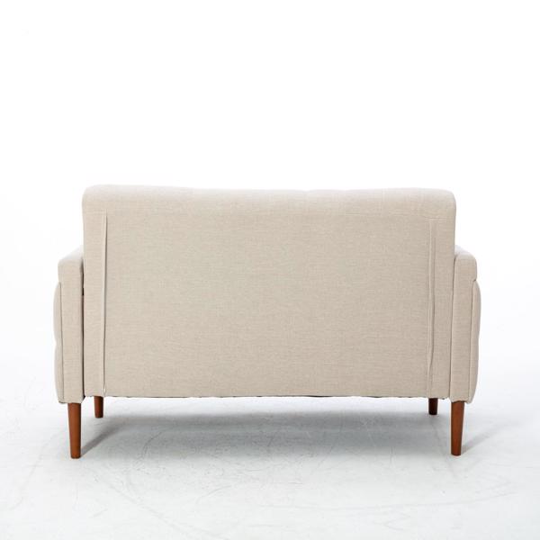 77.95 "Sponge Cushioned Sofa - Beige(Solid wood legs are detachable)