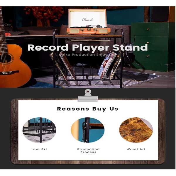 Record Player Stand,Turntable Stand,Record Player Table,Turntable Stand with Record Storage,Wooden Vinyl Record Stand