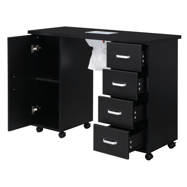  MDF Single Door 4 Drawers With Fan Black Nail Table