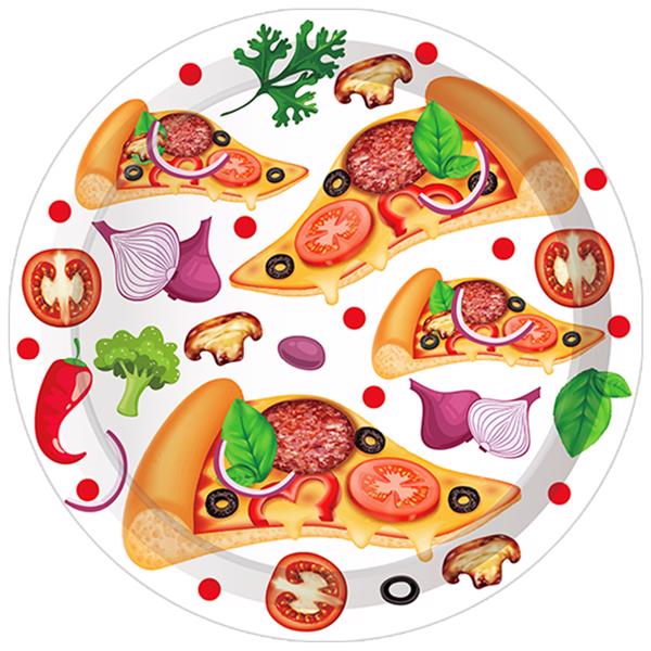 Pizza Paper Plates Color Food Party Plates and Napkins Party Supplie Birthday Disposable Tableware Set Party Dinnerware Serves 8 Guests for Plates, Napkins, Cups 68PCS