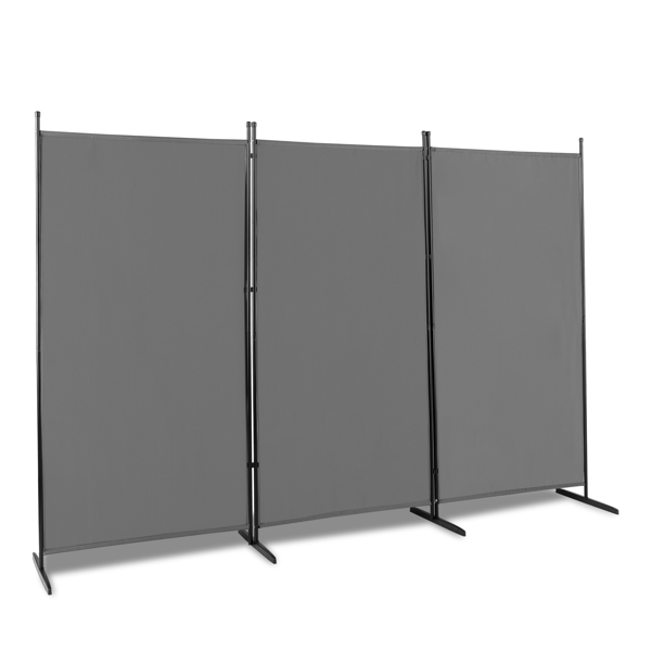 FCH 6FT  Trifold 160g Polyester Cloth Plastic Foot Carbon Steel Frame Foldable Screen Gray
