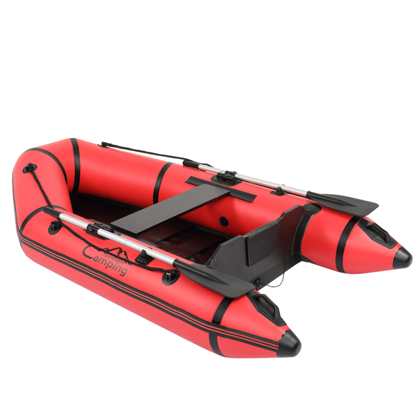 Camping Survivals 7.5ft PVC 180kg Water Adult Assault Boat Red and Black