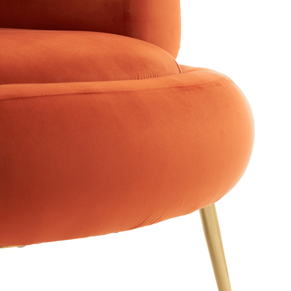 With Pedals Velvet Indoor Armchair Orange