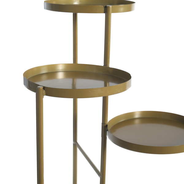 Tri-Level Metal Plant Stand Gold