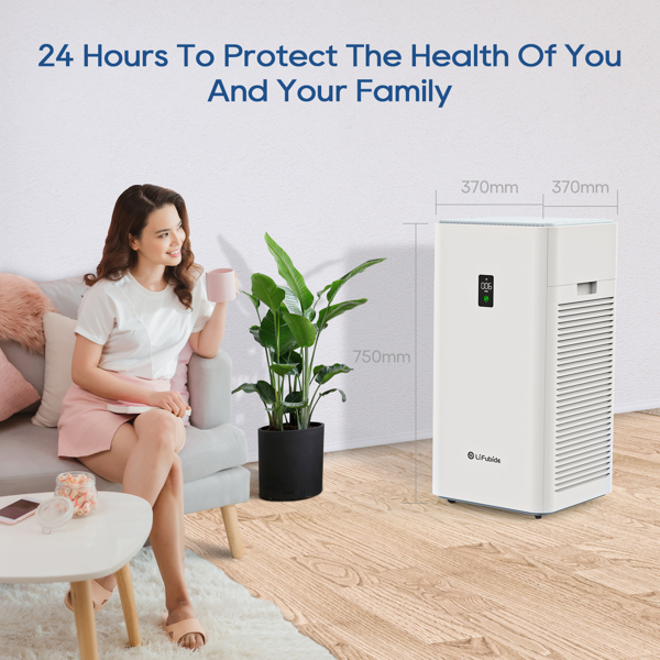 Lifubide Large Room Air Purifier, H13 True HEPA,4555 Sq.Ft Coverage,24dB Low Noise For Bedroom,Removal Of 99.99% 0.01 Microns Particles, Pet Dander Smoke Odor Dust,PM2.5 Monitor, Smart Air Purifiers